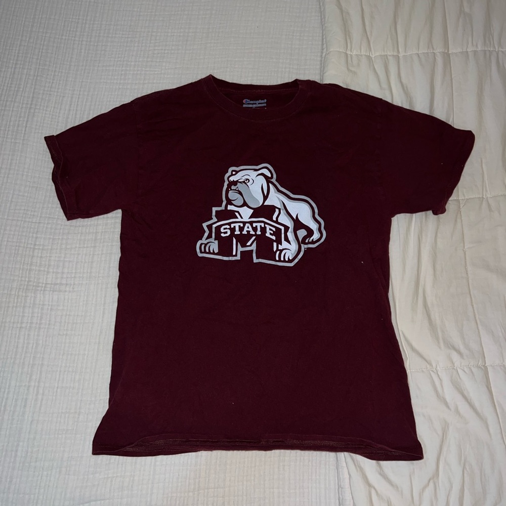 Champion maroon Mississippi State University logo t-shirt